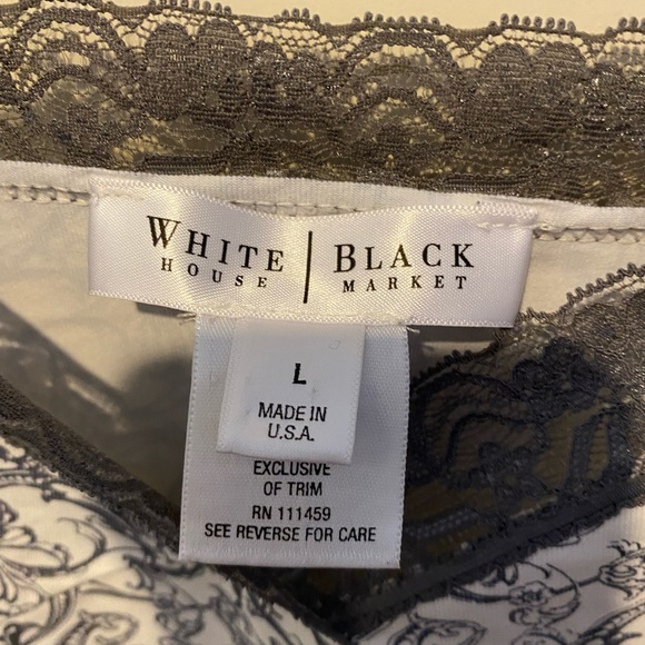 White House Black Market Cream / Gray Camisole LARGE - Picture 6 of 6